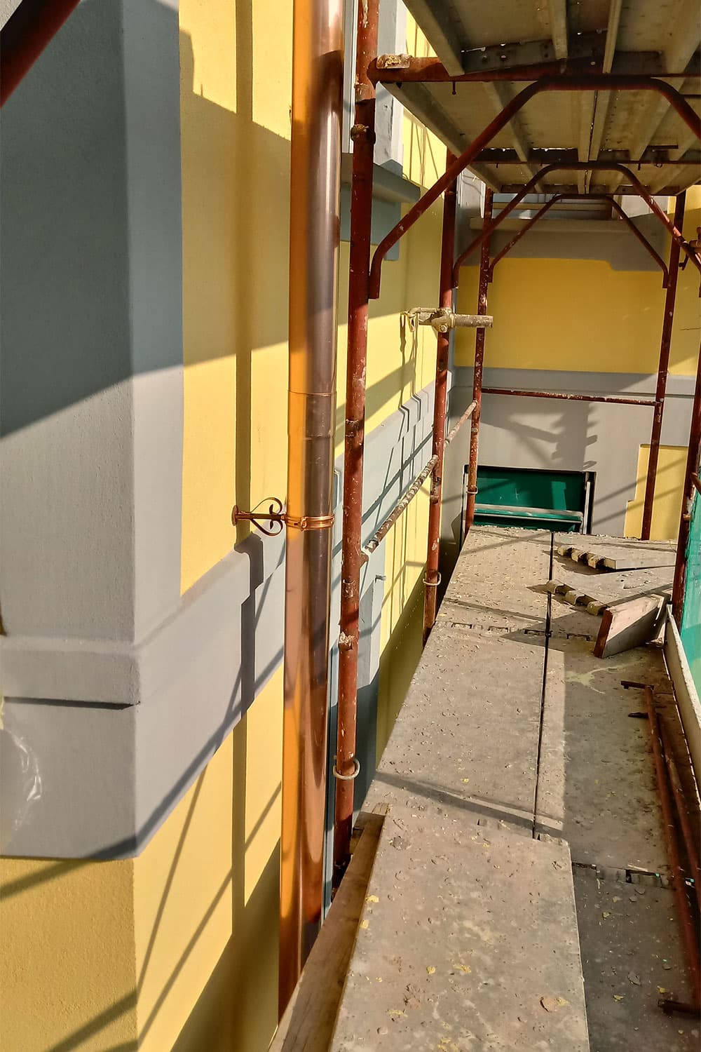 Cantiere in Via Marcello Malpighi, Milano. Durante i lavori