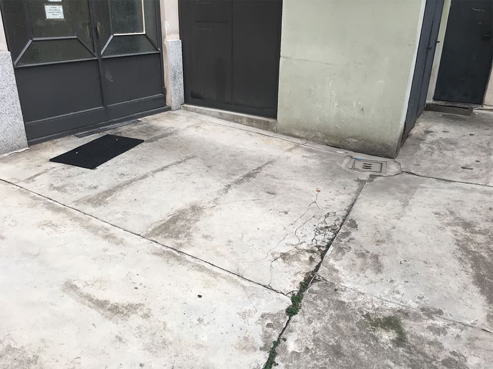 Condominio Via Bazzini 34 Milano. Rifacimento Cortile. Prima dei lavori