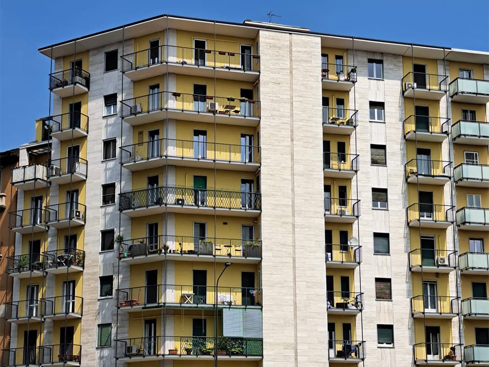 Cantiere Piazzale Siena Milano. Riqualificazione facciate esterne, dopo l'intervento
