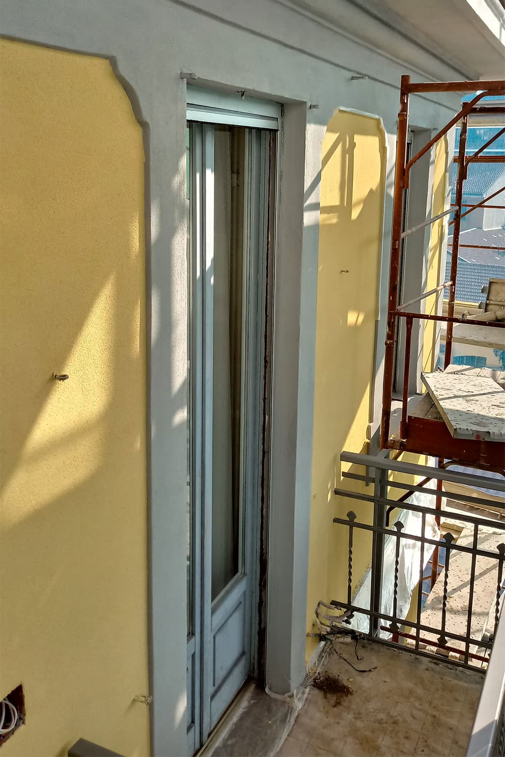 Cantiere in Via Marcello Malpighi, Milano. Durante i lavori